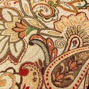 Retro Hippy Vibes 1960’s 1970s Embroidered Table Runner / Accent Cloth